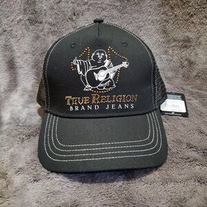 True Religion Trucker Buddha Rhinestone Hat Cap Adjustable Snapback